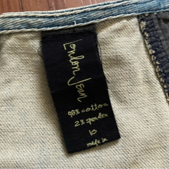 Vintage Y2K Denim Bustier Corset Top Acid Wash Women’s 10 London Jean - Picture 2 of 8